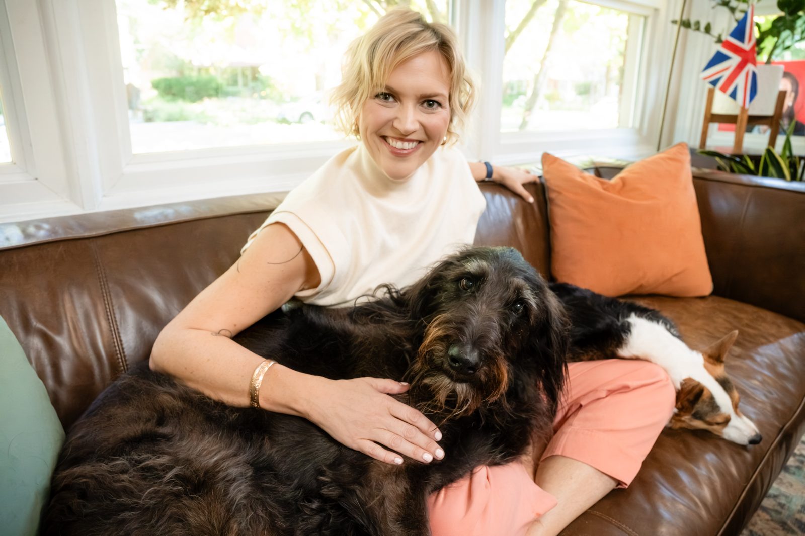Mary Ellen with her dogs